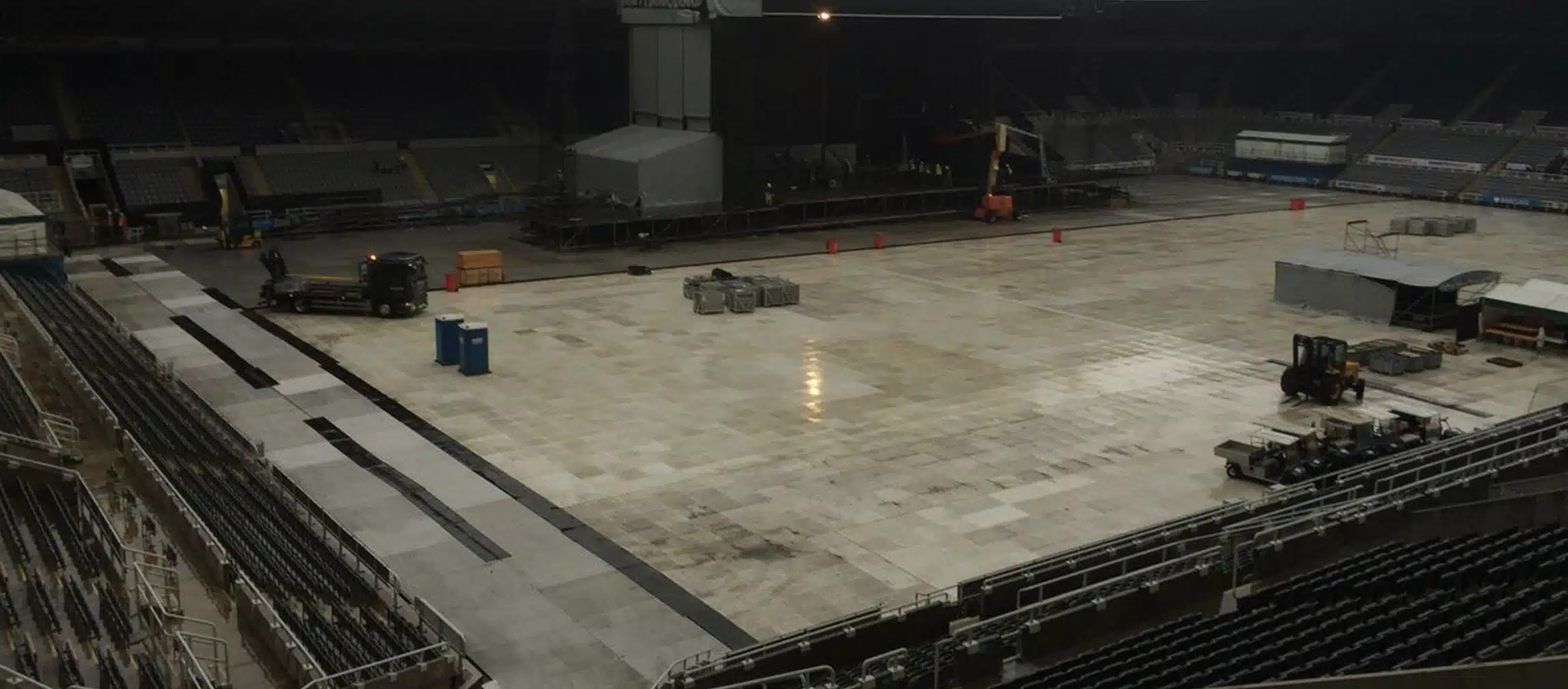 Ground protection mats for the Kings of Leon concert event