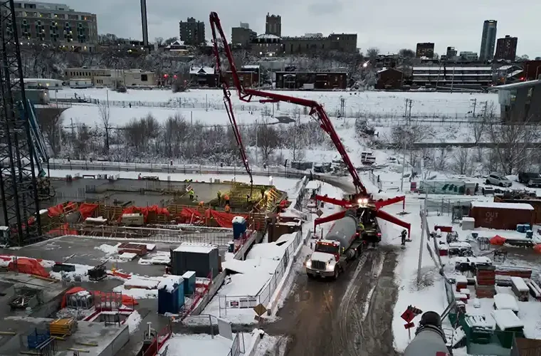 Construction site in winter | work safety | Davis Trackhire