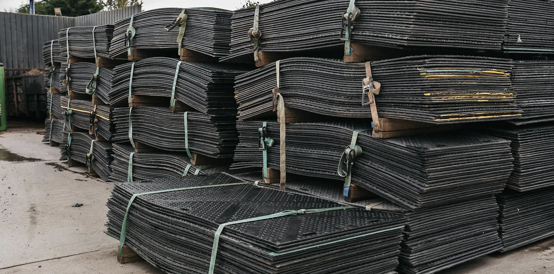 Light-duty ground protection mats storage