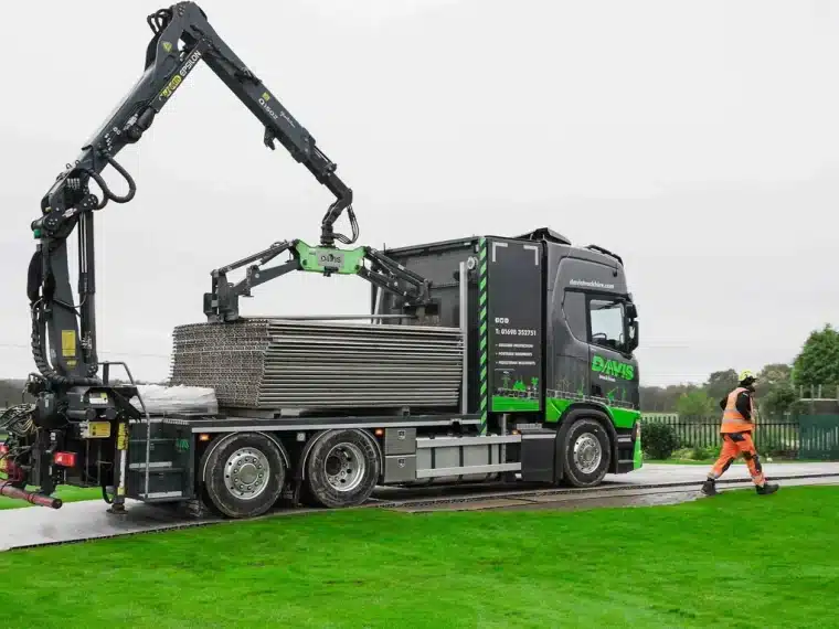 Trackway being laid on listed grounds