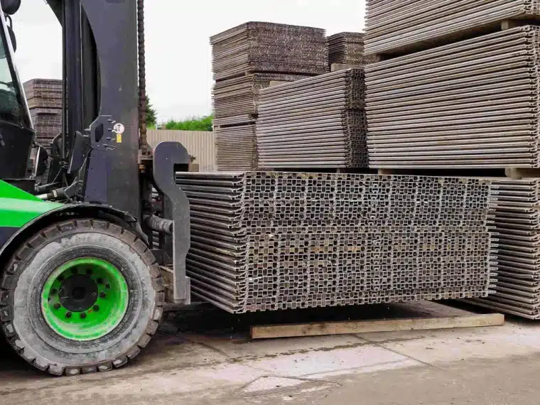 Stack of aluminium trackway