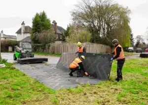 Laying trackway in Ayr