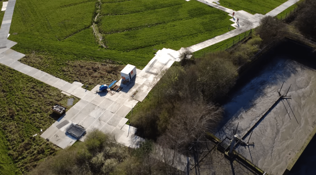 Ariel shot of trackway