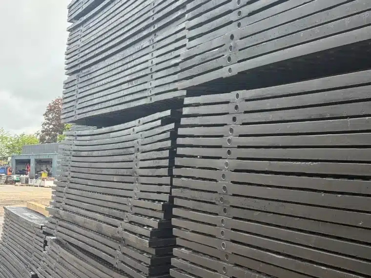 trackway piled up in stockyard