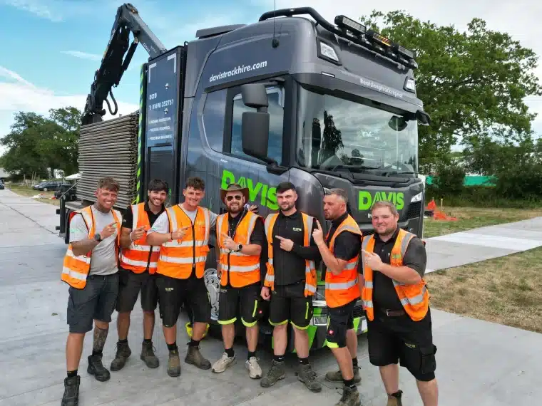 Davis Trackhire's late Jason Headley on site with crew